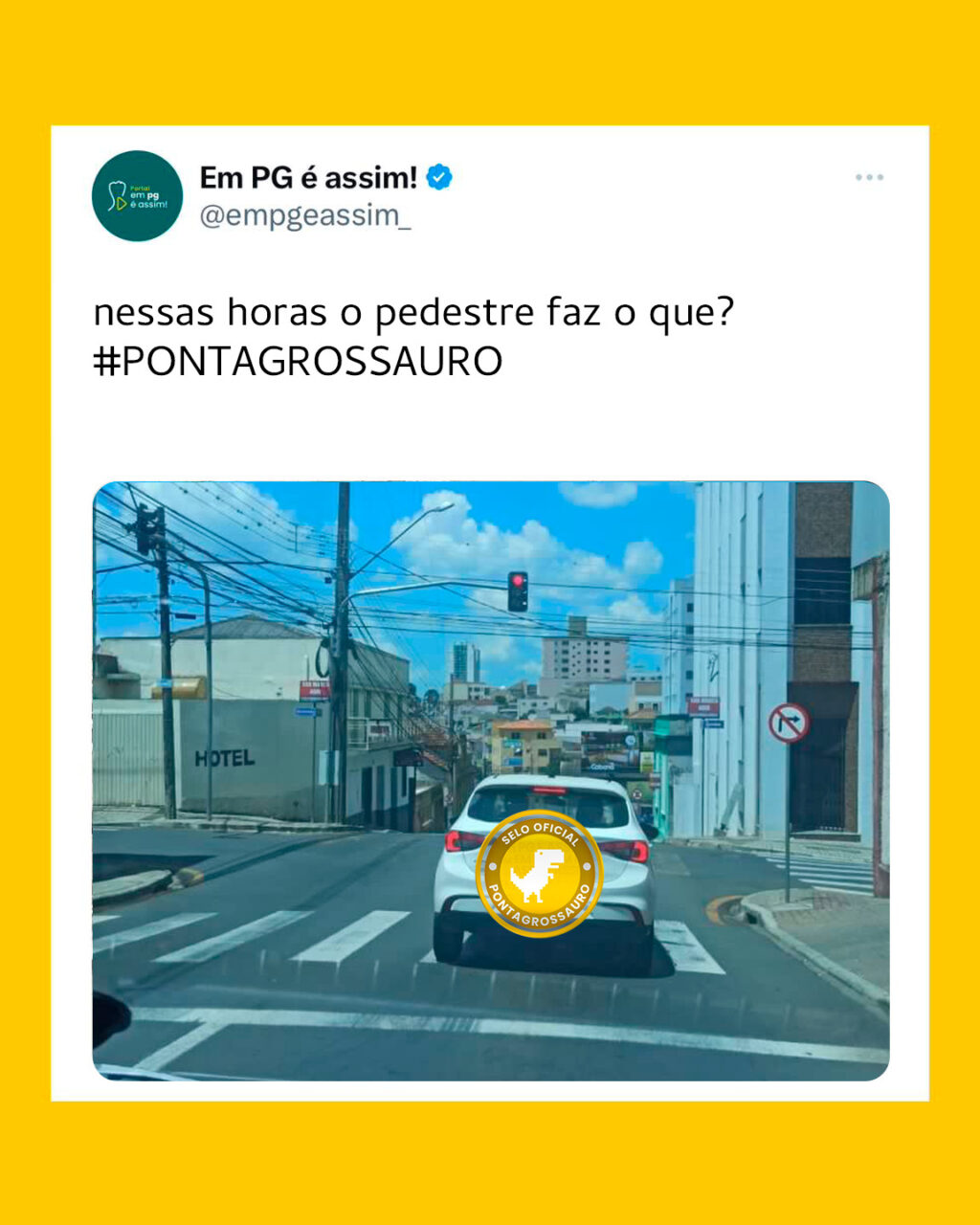 Mais um que não viu a faixa de pedestre