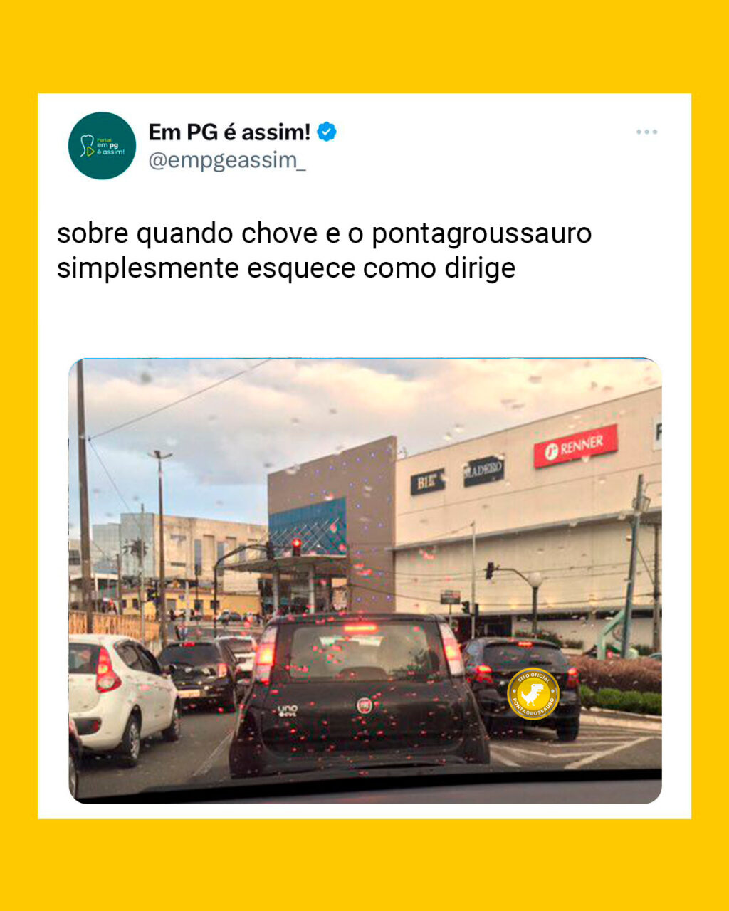 O Pontagrossauro quando esquece como que dirige