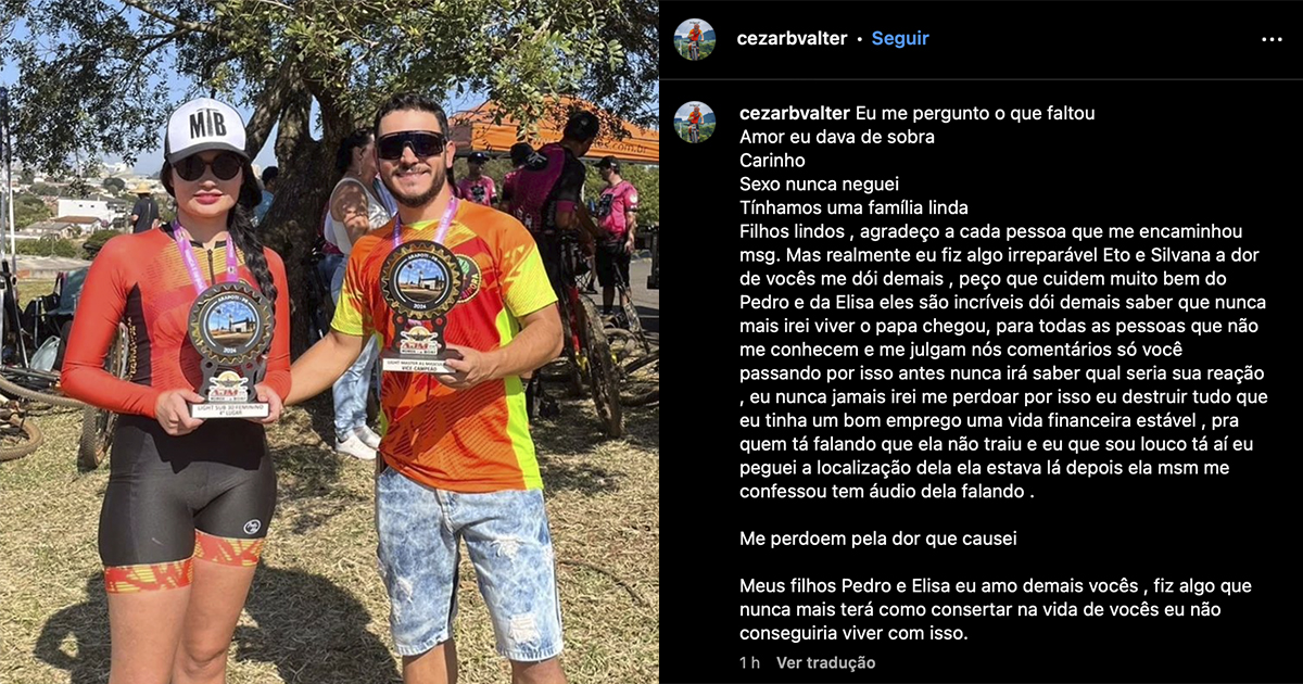 Suspeito de assassinar esposa em PG faz nova postagem nas redes sociais