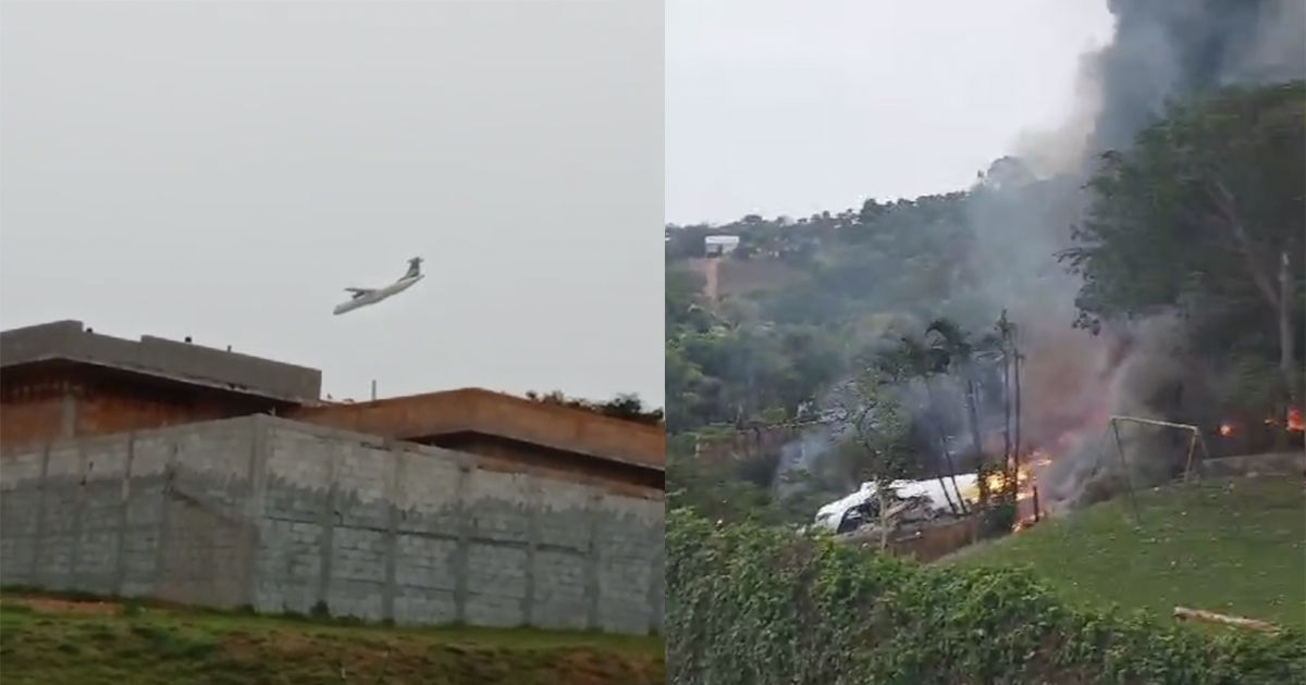 Avião com passageiros saiu de Cascavel (PR) e caiu em Vinhedo (SP)