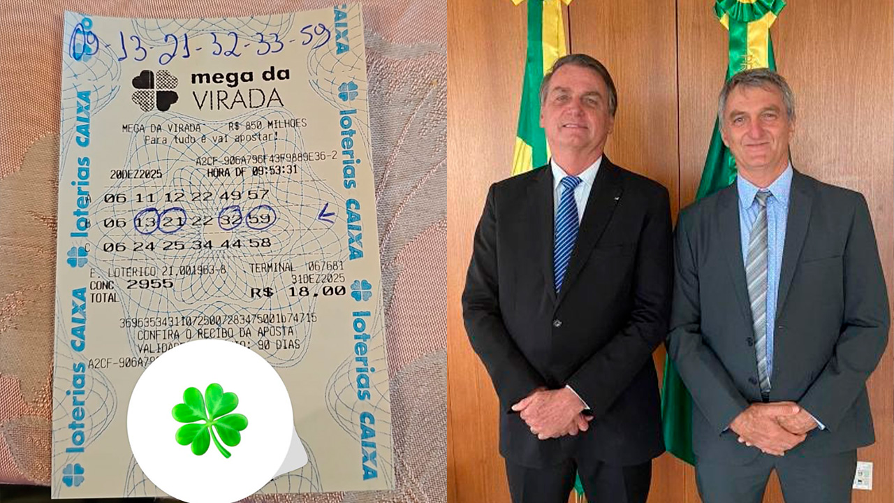 Bolsonaro e irmão acertam na quadra da Mega da Virada com número 13