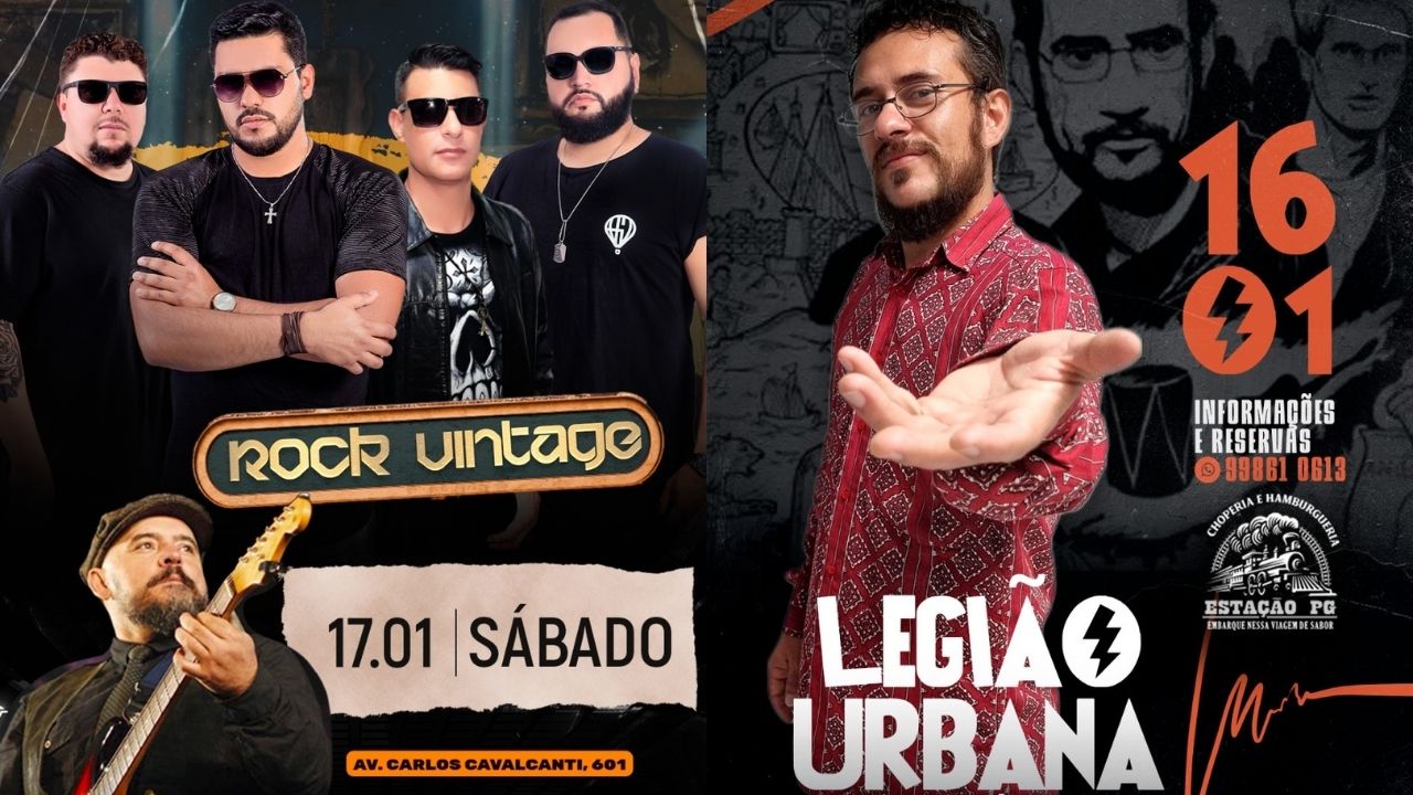 Estação PG recebe tributo à Legião Urbana na sexta (16) e noite de clássicos do rock no sábado (17)