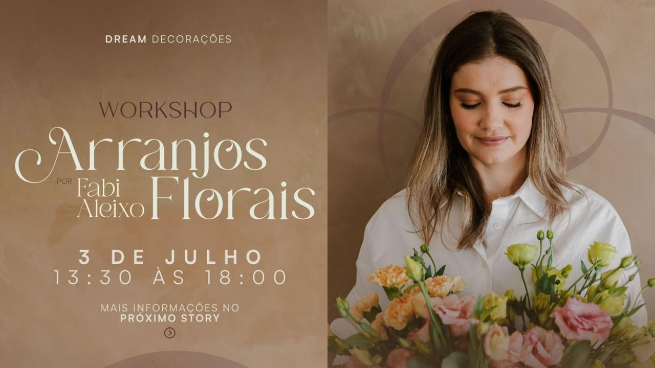 Fabi Aleixo traz workshop de arranjos florais para Ponta Grossa nesta sexta-feira (3)