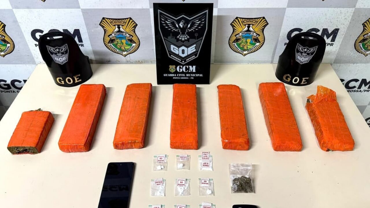 GCM apreende cerca de 4 quilos de maconha e porções de cocaína na região do Contorno