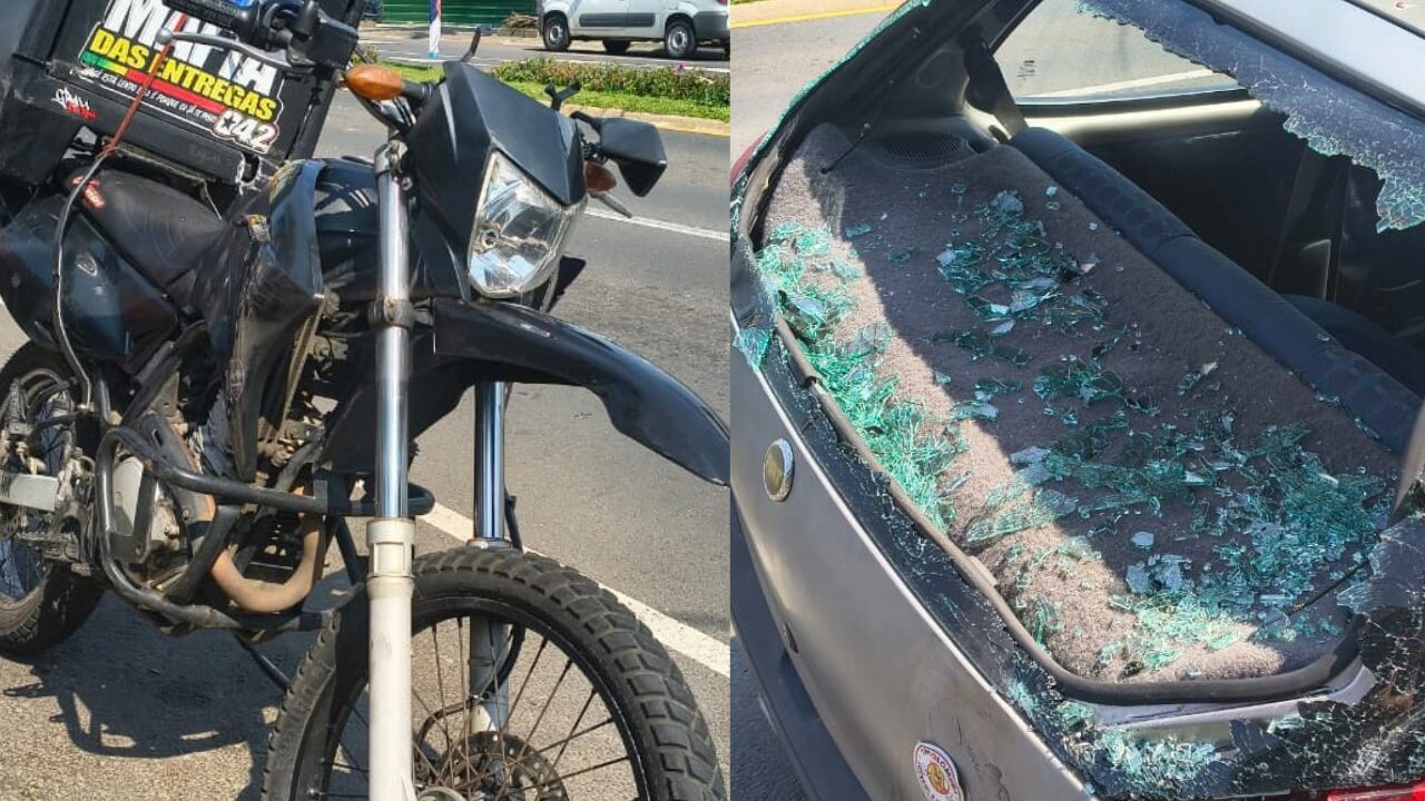 Motociclista fica ferido após bater na traseira de carro na Avenida Ernesto Vilela