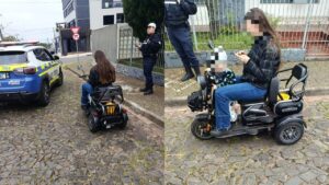 Condutora é abordada levando criança sem capacete em autopropelido em Ponta Grossa