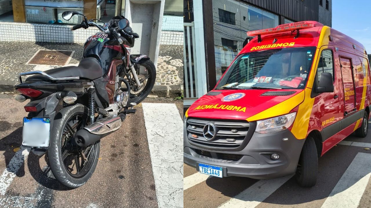Menino de 11 anos é atropelado por motocicleta no Centro de Ponta Grossa