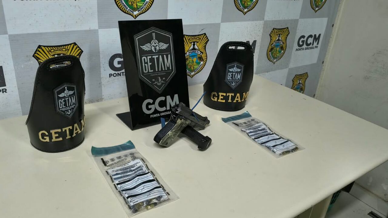 GETAM apreende pistola municiada durante patrulhamento no bairro Boa Vista, em PG